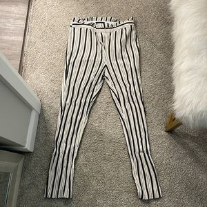 Express Paper-bag Ankle Length Striped Trousers